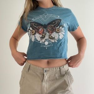urban outfitters cyan butterfly top